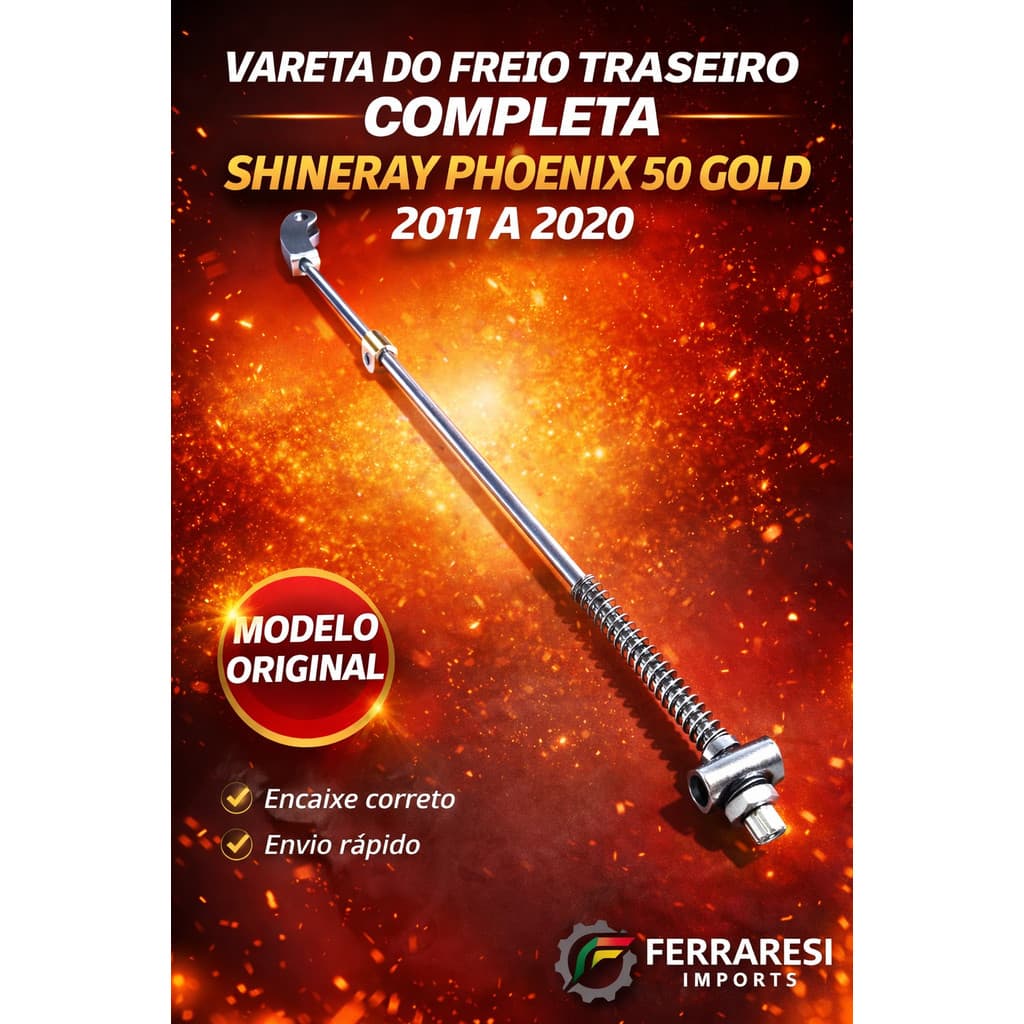 Vareta do Freio Traseiro Completa Shineray Phoenix 50 Gold 2011 a 2020