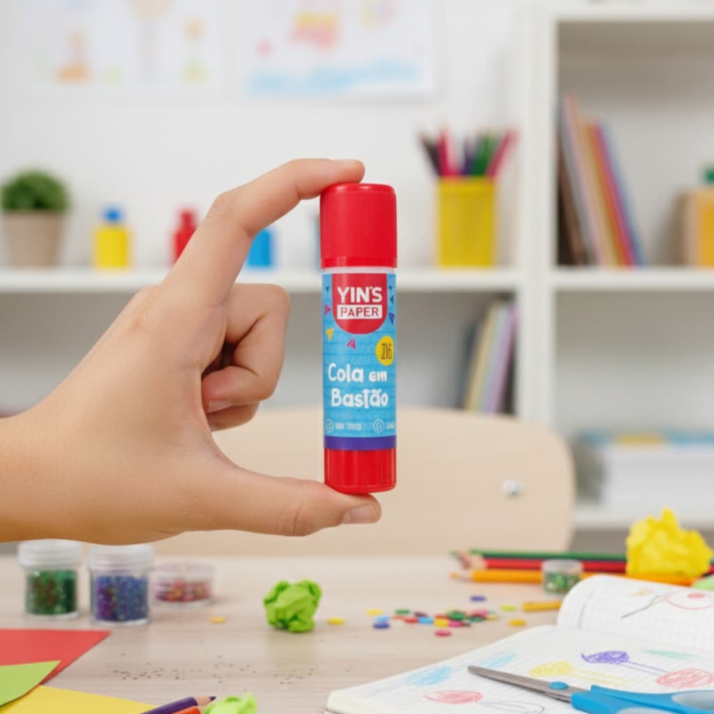 Cola Bastão Yins Paper 21g Não Tóxica Lavável Uso Escolar