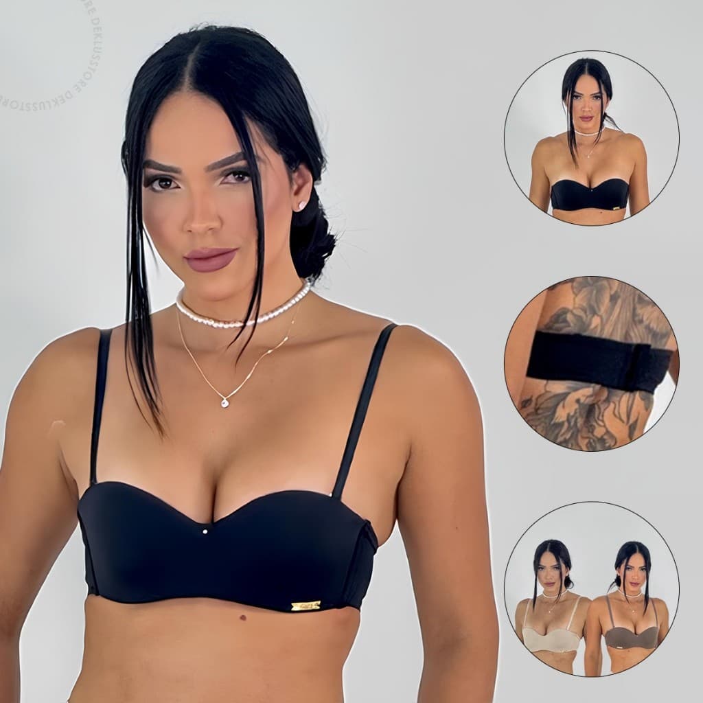 Kit 2 Sutiã Tomara Que Caia Com Bojo Alça Removível Reforçado Confortável