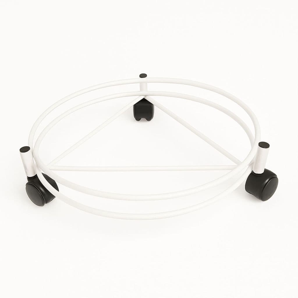 Suporte para Botijão ou Vaso com 3 Rodinhas Reforçado Branco ou Zincado 45kg - NV500P