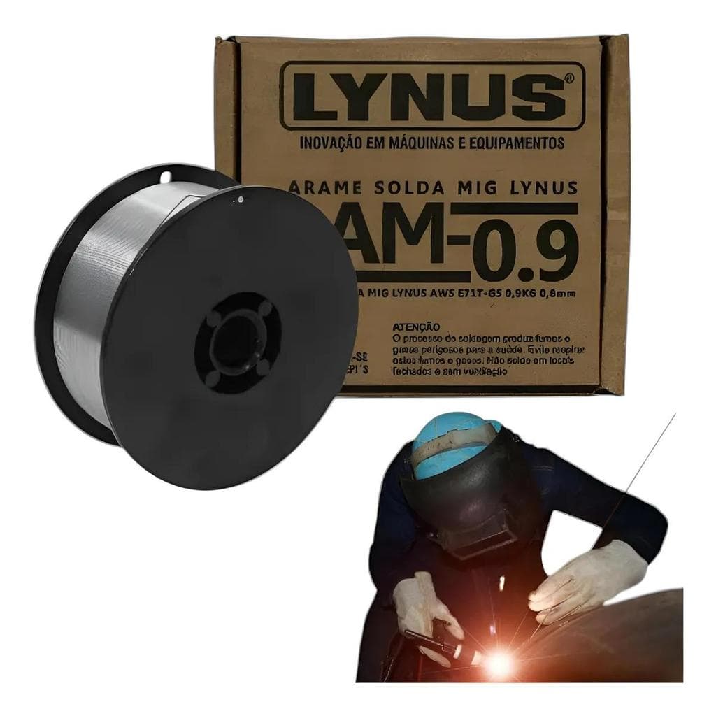 Arame Solda MIG Uso Sem Gás 0.8mm 900gr AWS E71T-GS Lynus LAM-09