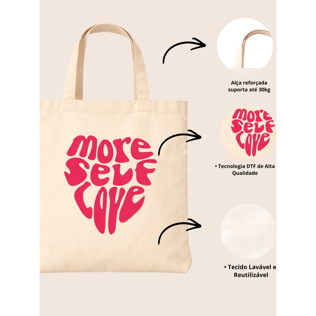Ecobag Aesthetic Estampada em Algodão Cru – Bolsa Tote Reutilizável Vários Modelos