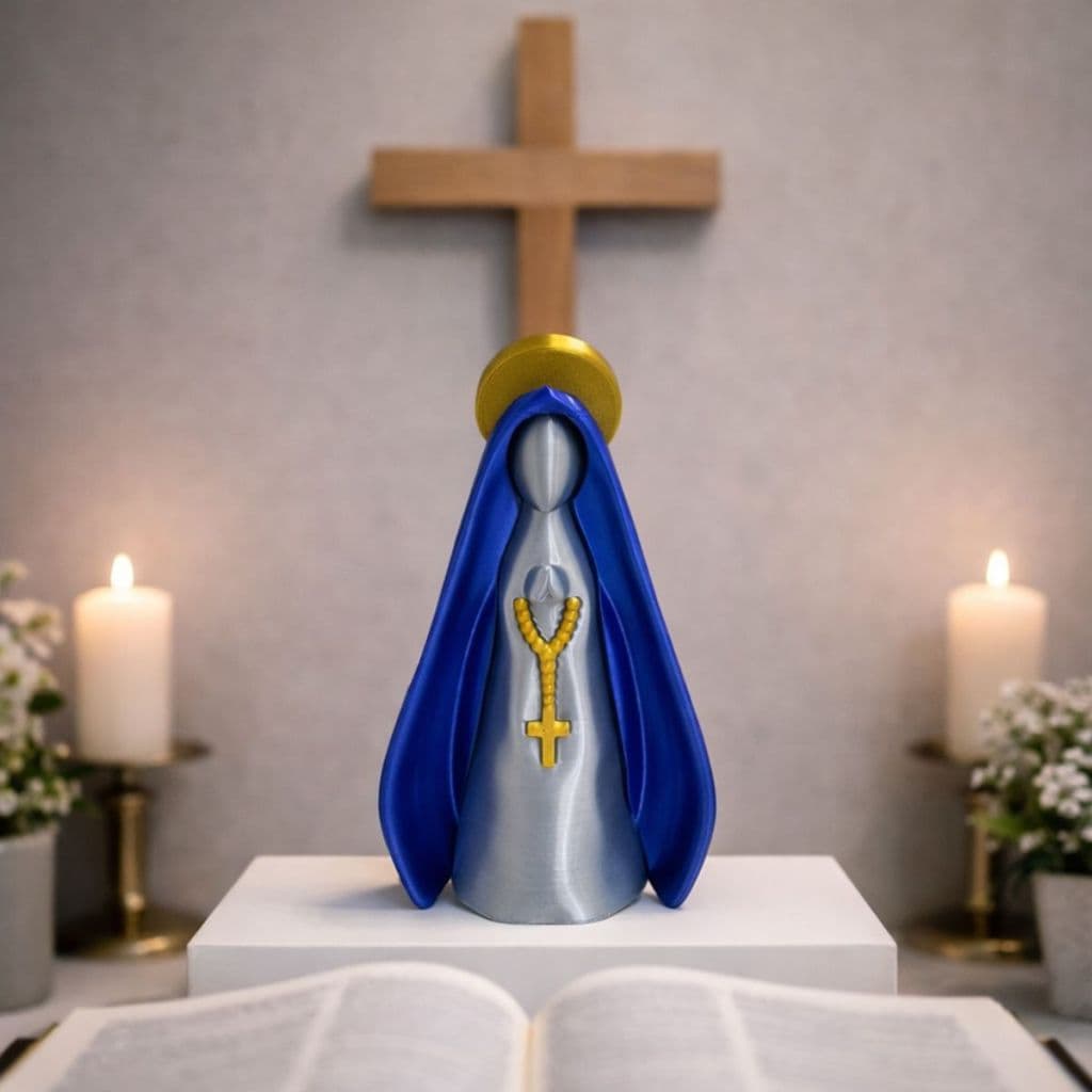 Estatueta Imagem Nossa Senhora Aparecida Decorativa Religiosa Moderna