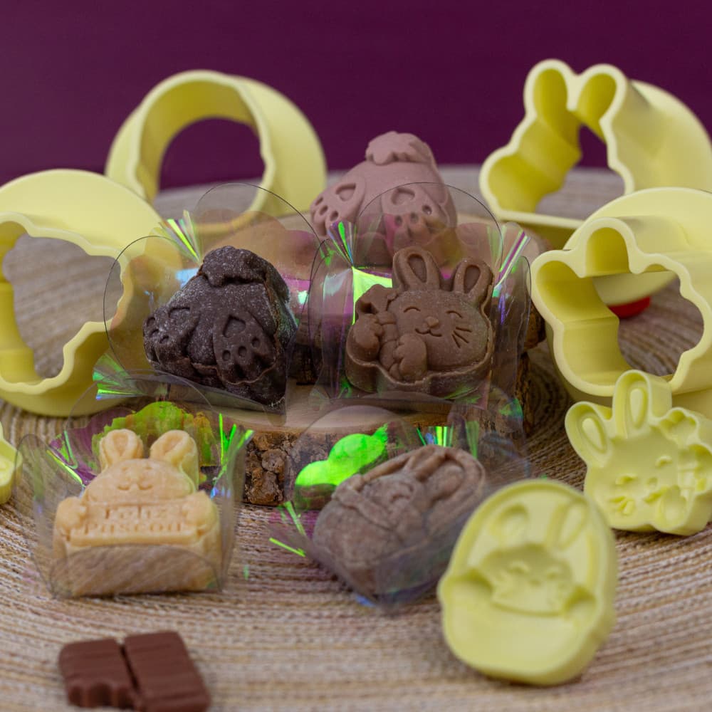 KIT MOLDE PARA EJETOR MAX PÁSCOA BLUESTAR BRIGADEIRO GOURMET COELINHO DA PÁSCOA