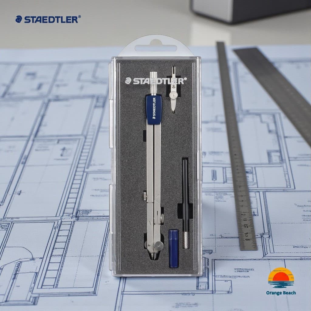 STAEDTLER Mars 554 Compasso Engrenagem/Perna Telescopica/Raio 10-240mm/2024/2 Var/Alemanha