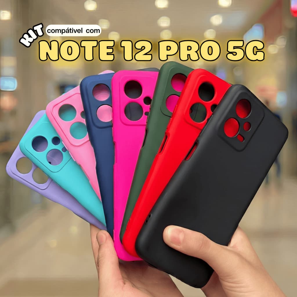 Kit Capa Capinha compatível com Redmi Note 12 Pro 5G + Película 3D Cerâmica Privacidade Câmera
