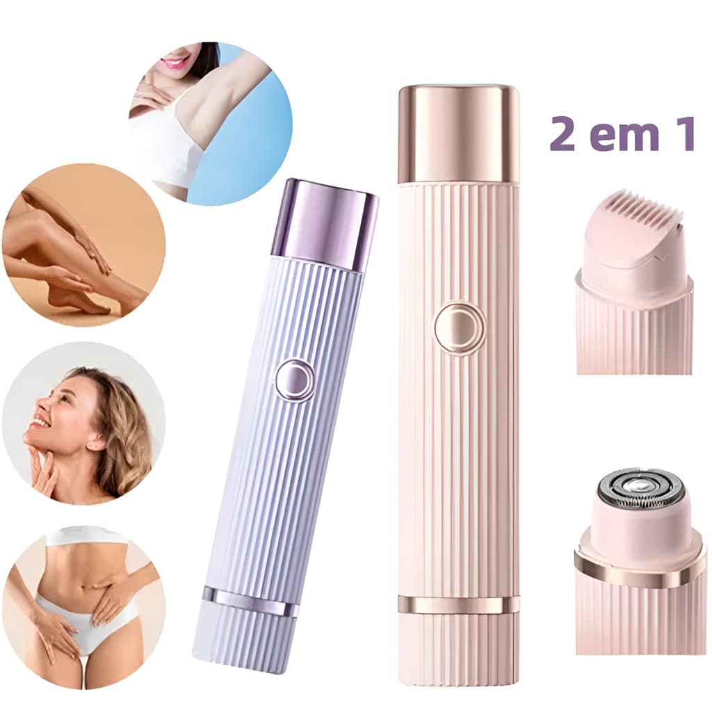 Depilador Elétrico Feminino Recarregável Removedor Para Pernas Axilas E Corpo De Pelos Navalha Dupla Sem Fio Portátil