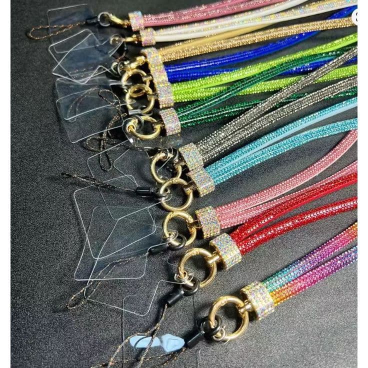 Cordão de celular luxuoso com brilho |  Cordinha de Segurança para uso no Pescoço | Alça p/ mãos livre antiqueda