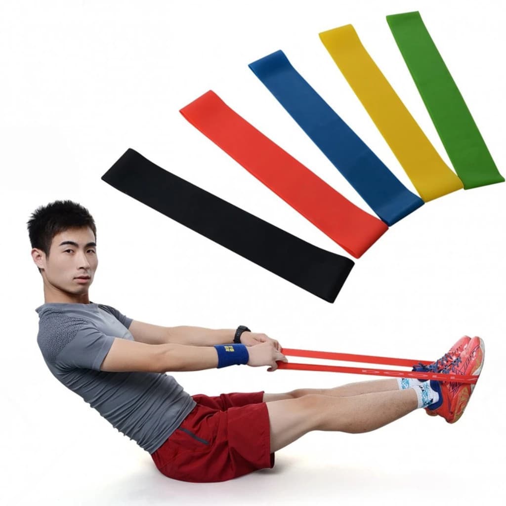 Faixas Elásticas Mini Band – 5 faixas Treino em Casa, Funcional e Fisioterapia