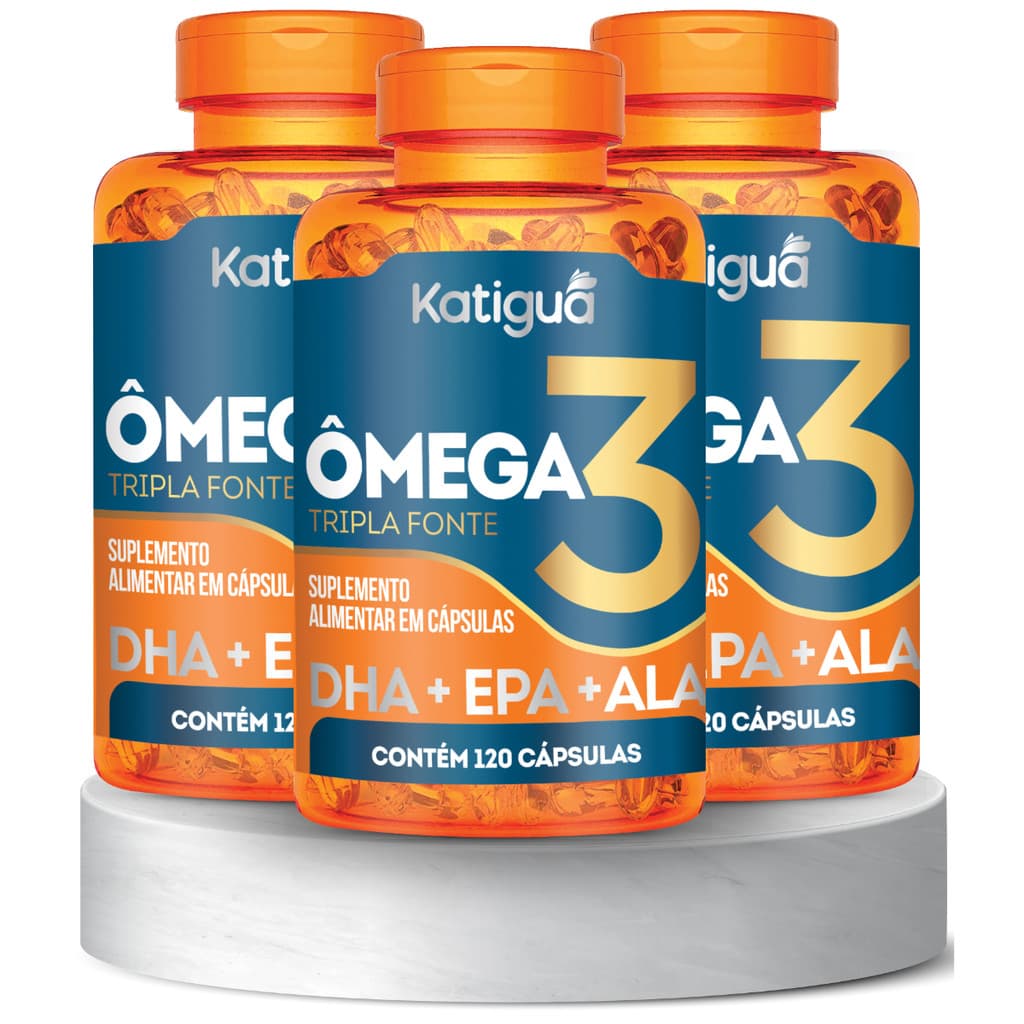 Kit Ômega 3 Óleo de Peixe 120 Caps Gel Suplemento Alimentar 1000mg