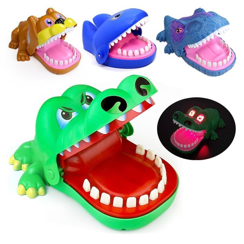 Tamanho grande crocodilo mordida dedo brinquedo dinossauro puxando dentes pai-filho jogo crianças complicado tubarão ten