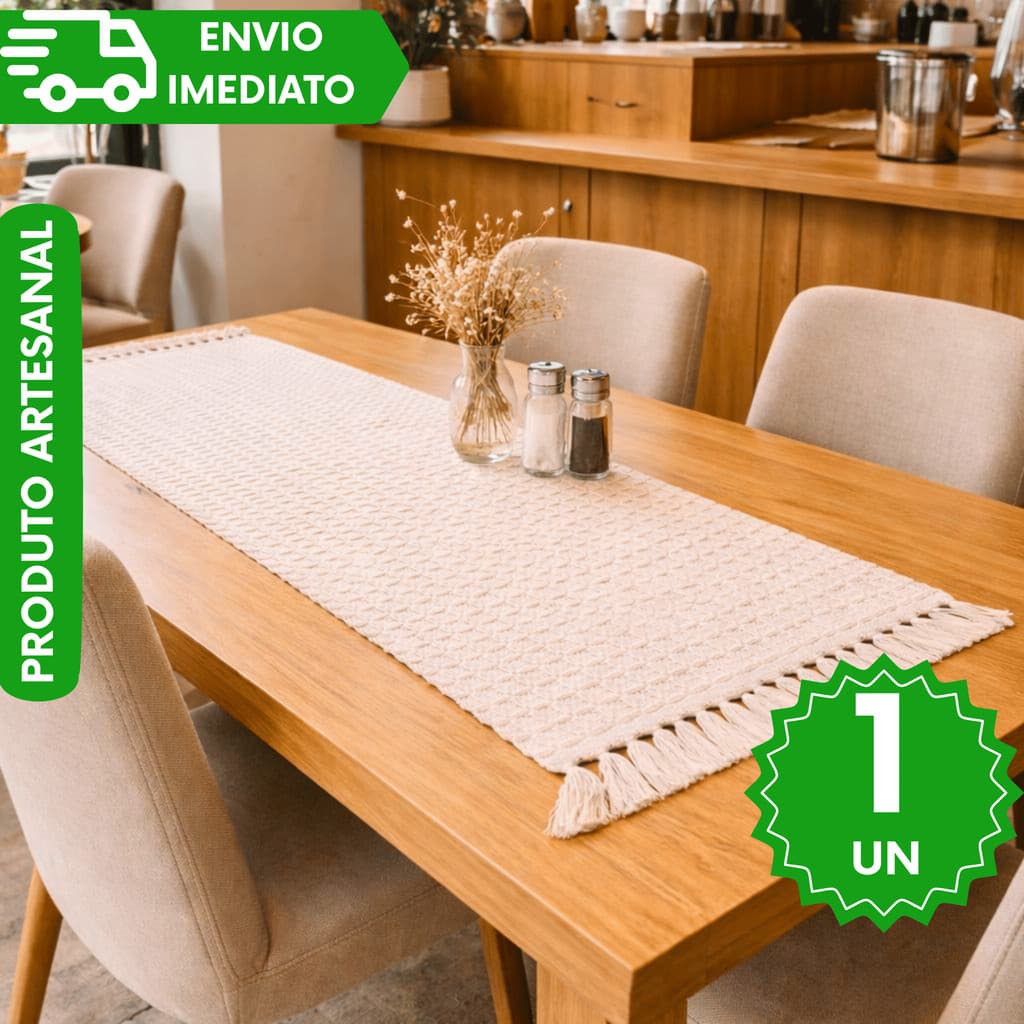 Caminho de Mesa Tear Artesanal Estilo Rústico Para Mesa Posta Vitrine Loja Tendência Alta Qualidade.