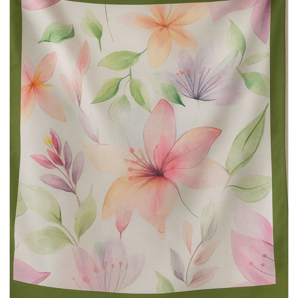 Lenço de crepe floral verão cores nobres sofisticadas e minimalistas