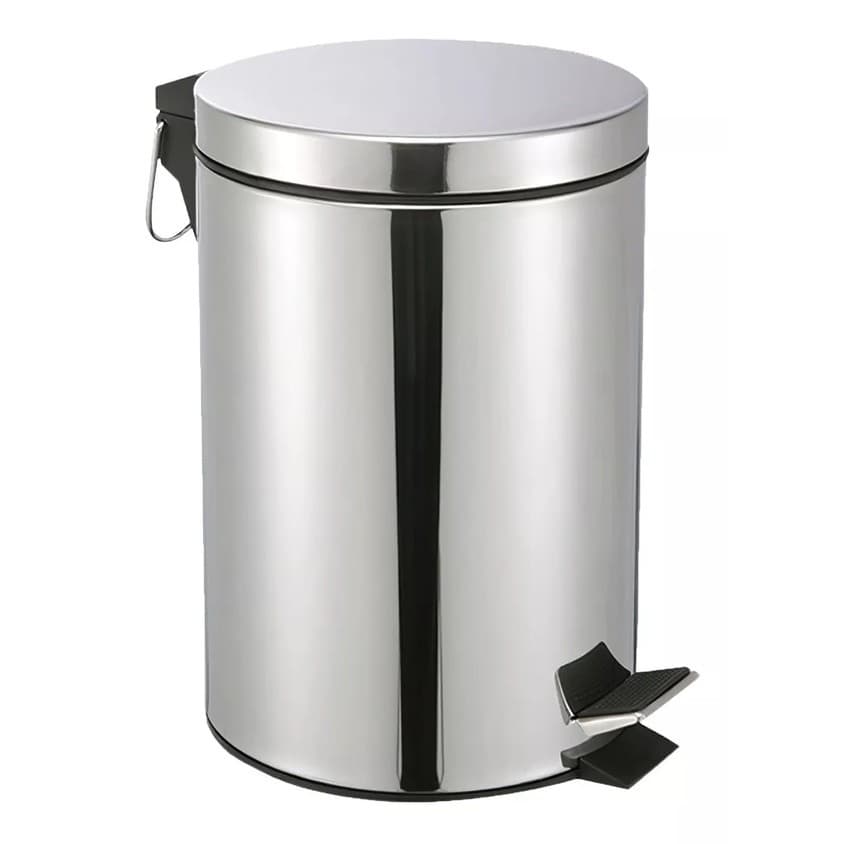 Lixeira de Aço Inox 5 Litros Redonda: Elegância e Praticidade P/ Casa e Banheiro " Envio Imediato "