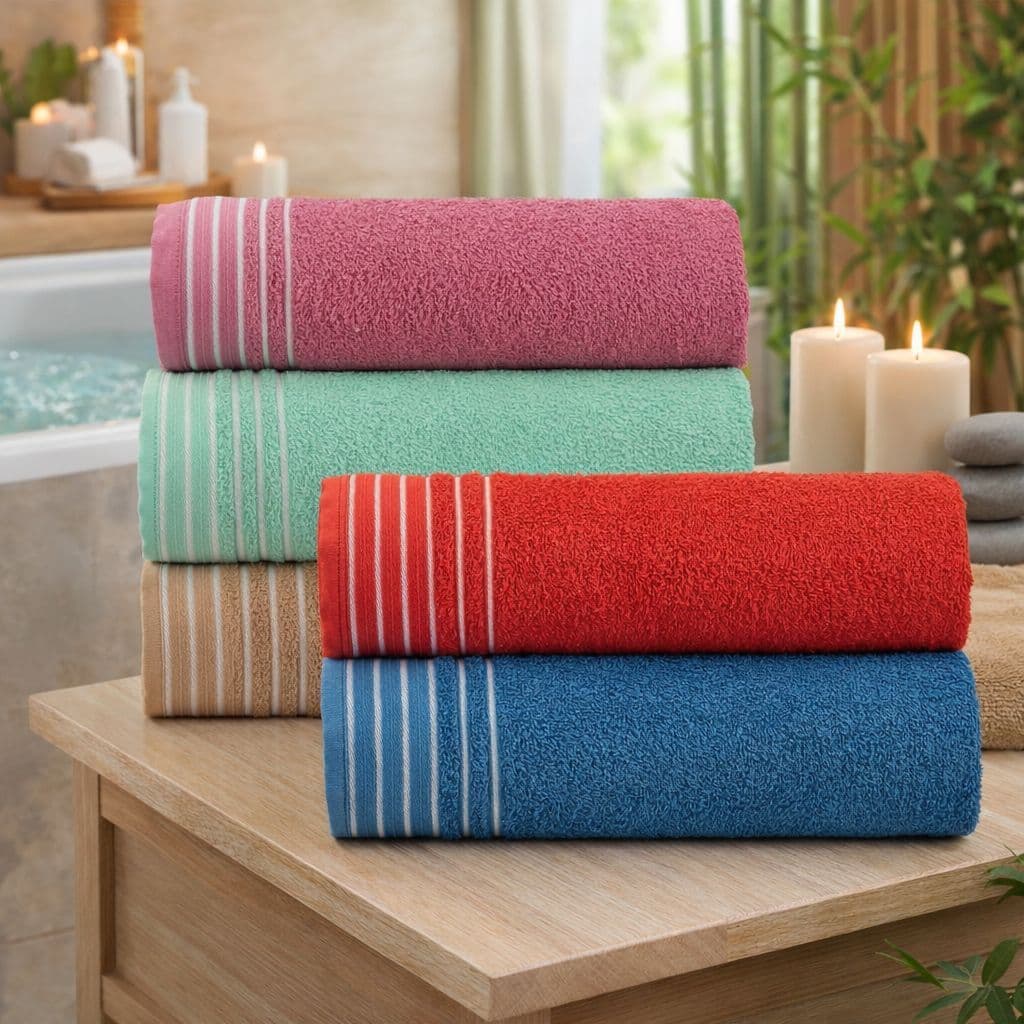 Kit 5 Pçs Toalha Banhão Kalistra 340g 150x77cm 100% Algodão Toalhas de Banho Sortidas