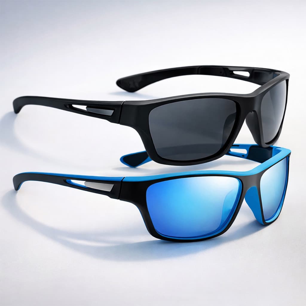 Kit 2 Óculos Esportivo Uv400 Preto/azul Pescaria Trilha