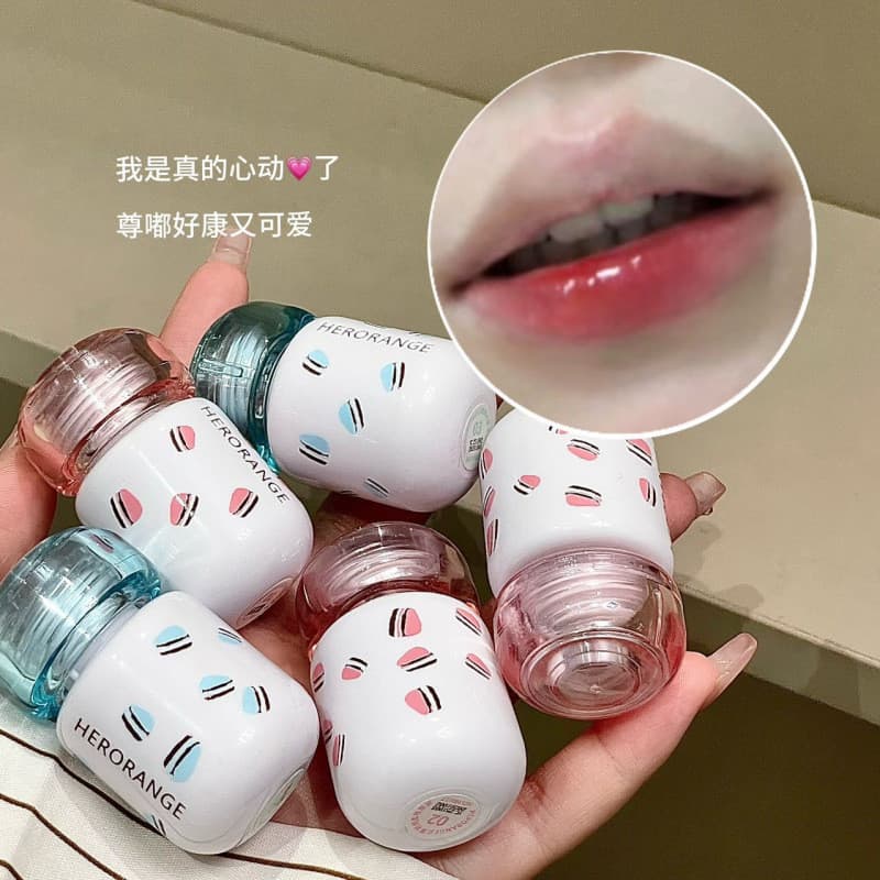 HERORANGE Nuvem Névoa Luz Veludo Macio Fosco Lama Labial Superfície Espelho Dudu Brilho de Água Esmalte Labial Nu Branqu
