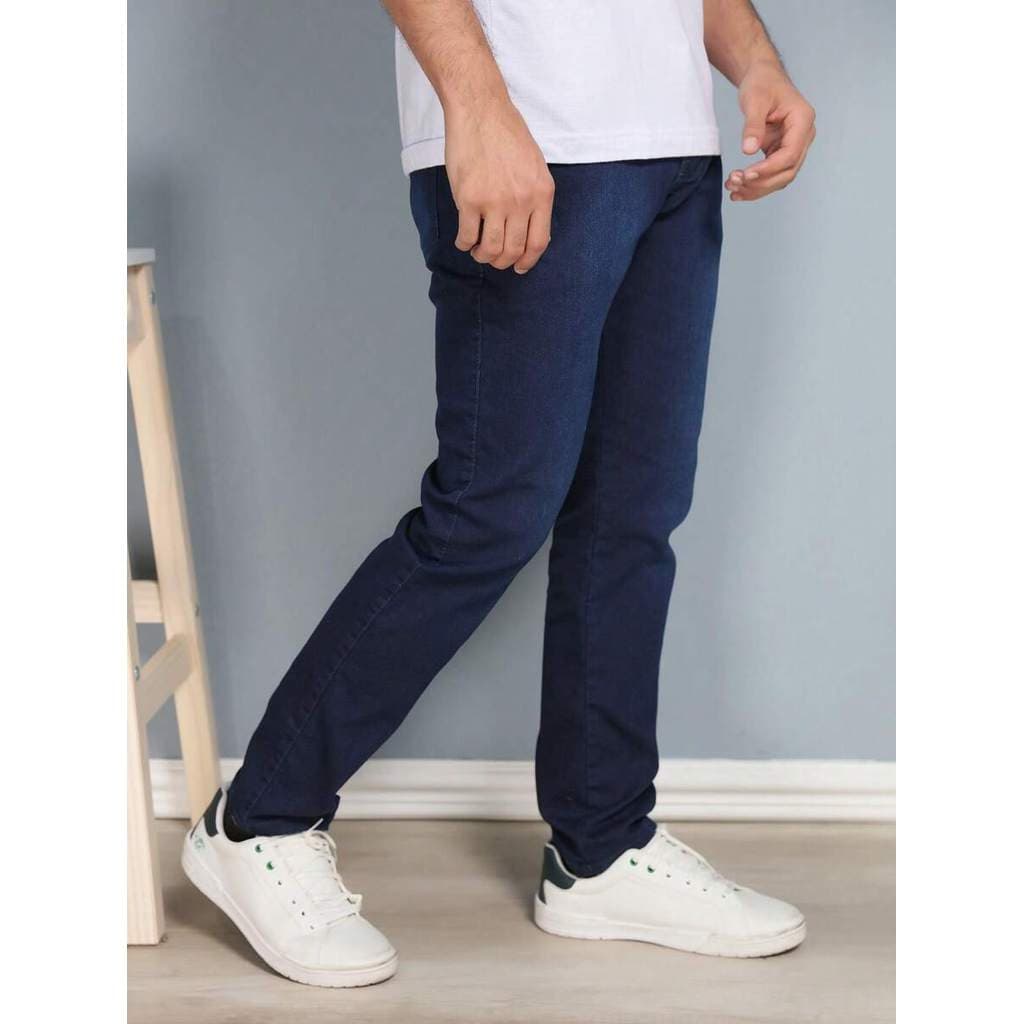 Calça Jeans Masculina Azul Medio Com Elastano Skinny