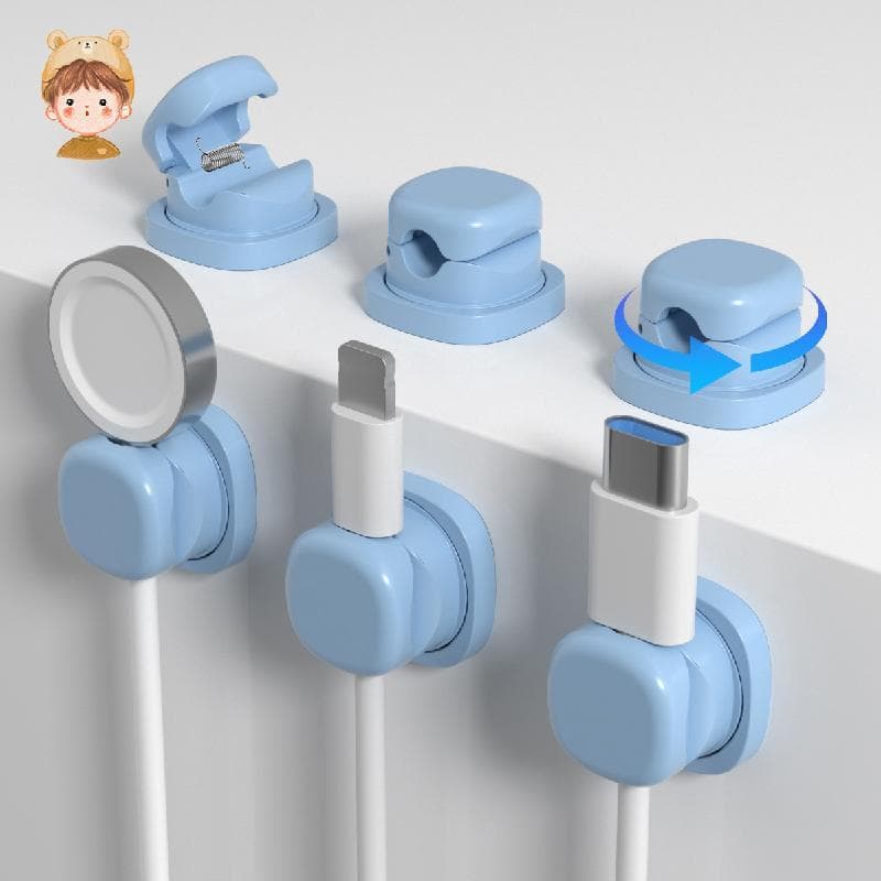 Organizador De Cabo De Mola Com Clipes Adesivos De Bloqueio Giratório Para Mesa/Carro/Noturnstand , Suporte Carregador U