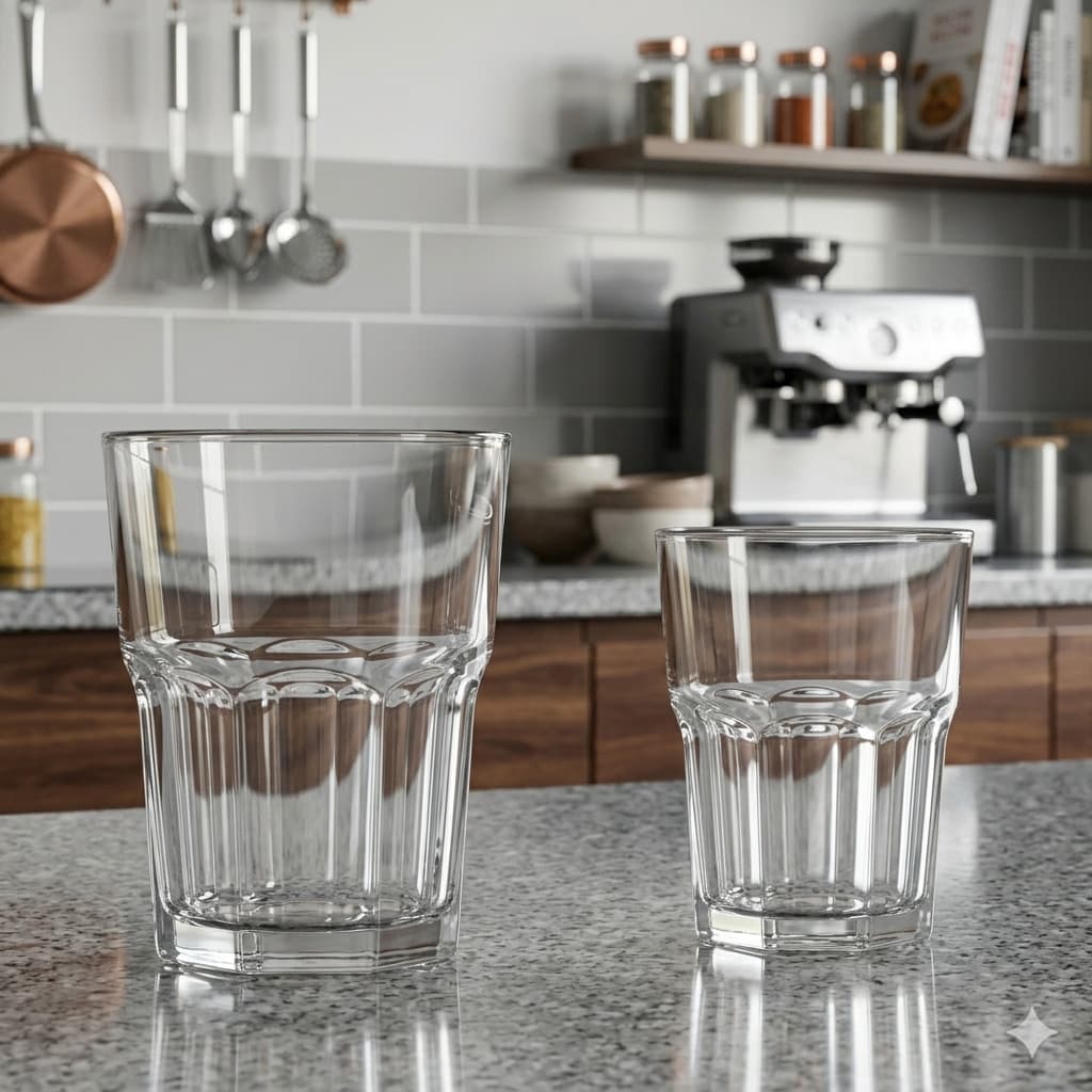 Jogo 3 Copos de Vidro 260ml 360ml Tipo Americano Resistentes Design Clássico Ideais para Água Suco Café Refrigerante