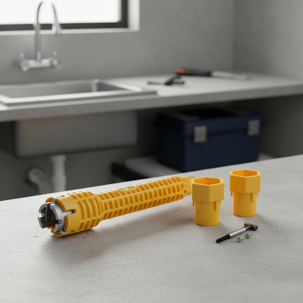 Ferramenta Hidráulica Multifuncional Instalação Torneiras E Sifões Chave Inglesa Adaptável Pia Encanador Reparo Rápido