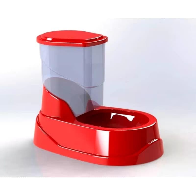 Comedouro Dosador Para Cães Pequenos E Gatos - 500gr - Cor Vermelho