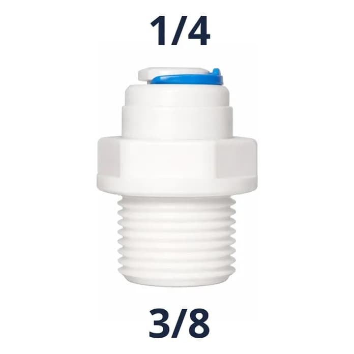 KIT 10 Conexão Reta Engate Rápido 1/4" x Rosca Macho 3/8" para Mangueira Alta Resistência