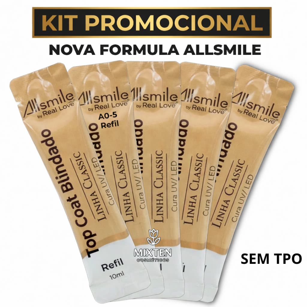 Top Coat Blindado - Kit com 5 unidades Linha Classic 10ml - Real Love