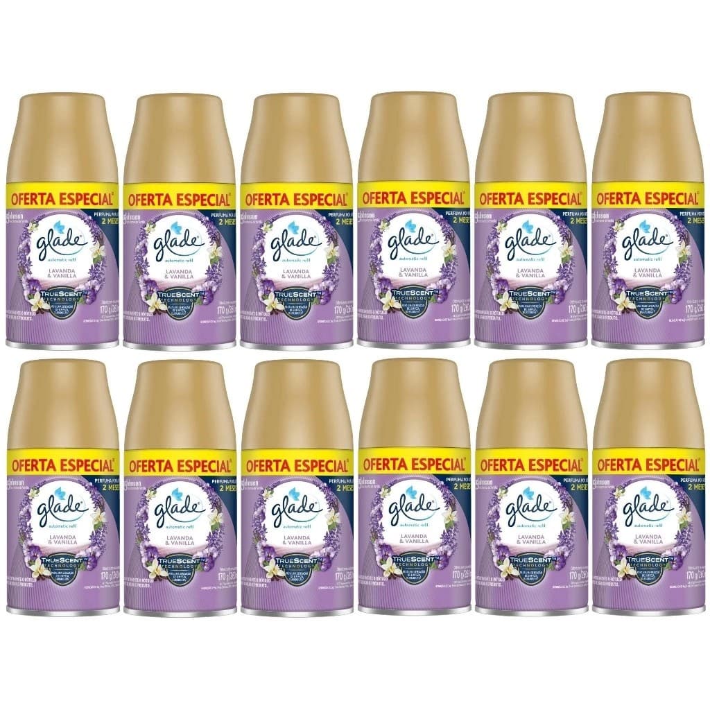 Kit 12 Refil Glade Automatic Lavanda & Vanilla 260 ml
