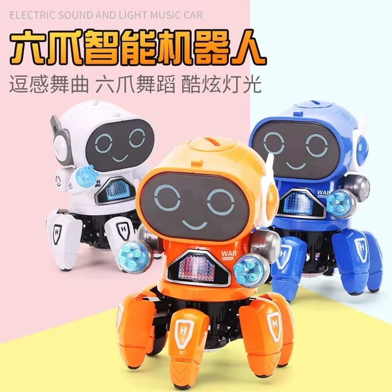 Robô Dançante Infantil com Luz e Música – Brinquedo Interativo Eletrônico A Pilha