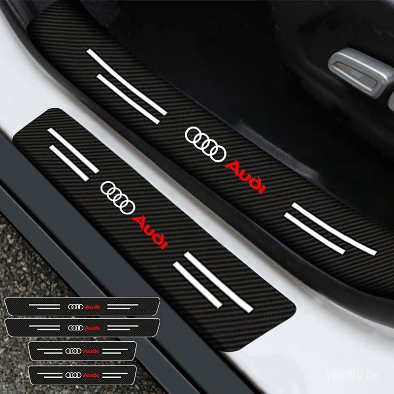 4pcs Adesivos de Fibra de Carbono Não Adesivos para Carro, Adesivos de Fita Protetora para Audi A3 8P A6 C5 A4 B6 B8 S4