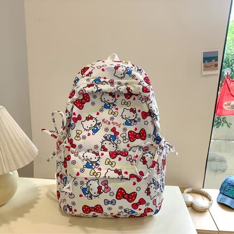 Moda Nova Mochila de Viagem Grande Capacidade à Prova d'Água com Desenho da Hello Kitty para Mulheres
