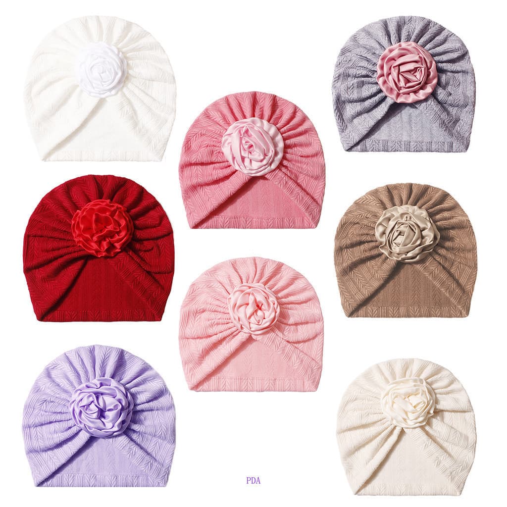 PDA 1 Peça Chapéu Fofo De Flor Grande Para Bebê , Turbante De Trigo Desossado Recém-Nascidos , Bebês E Meninas
