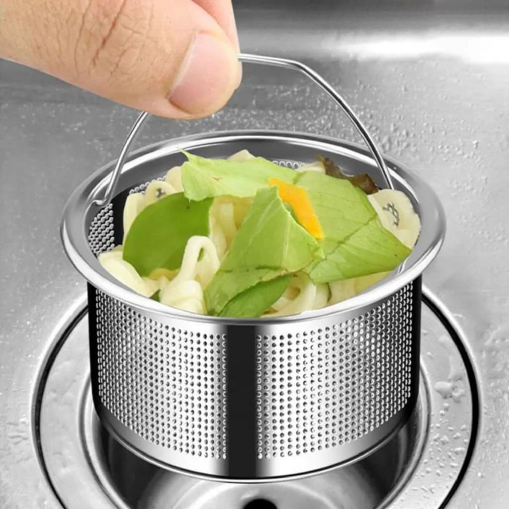 Filtro Ralo Pia Inox Cesto Coletor Resíduos Com Alça Cozinha