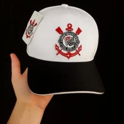 Boné Corinthians Americano Preto e Branco