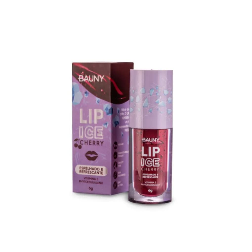 Lip Gloss Sensations Ice Cherry - 6g Bauny Sensação Gelada