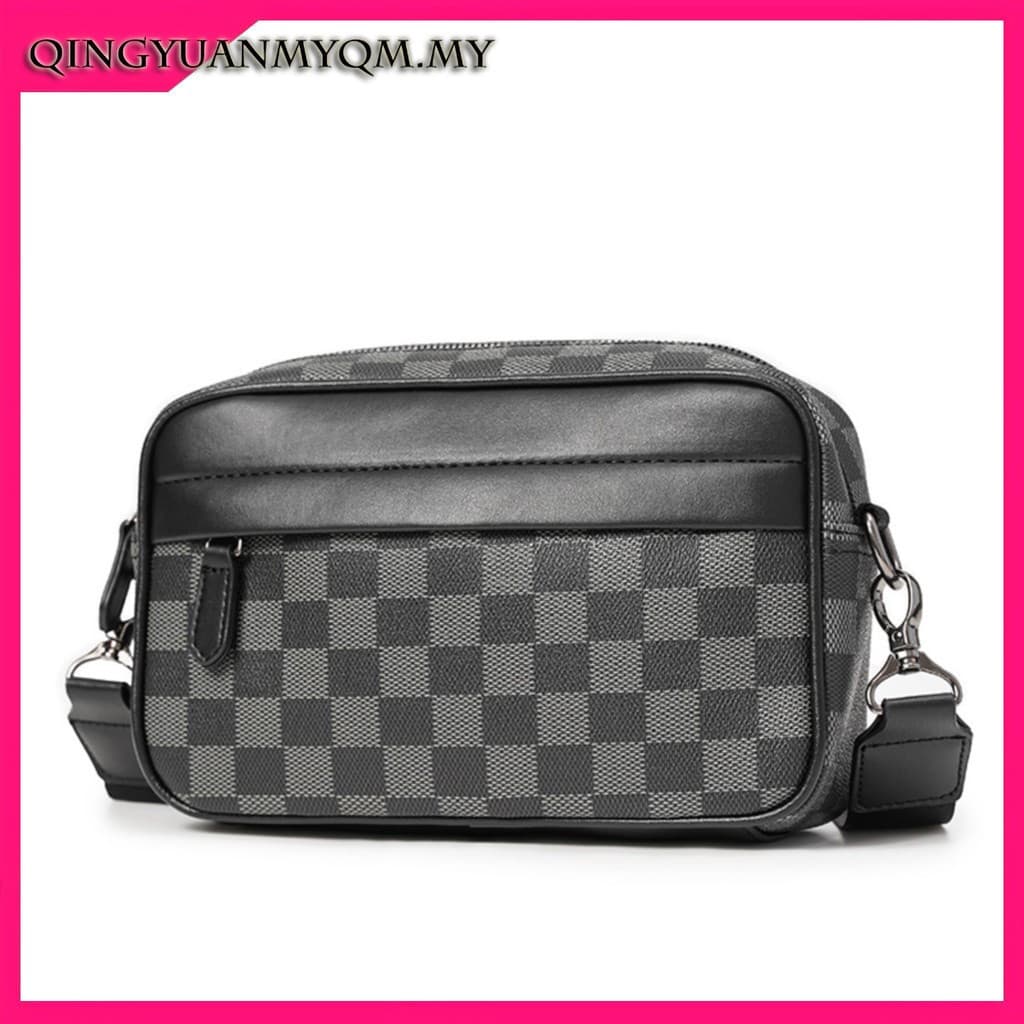Bolsas de Ombro Leacat para Homens, Bolsa Transversal de Couro PU Preta, Bolsa Mensageiro, Moda de Verão Coreana, Bolsas