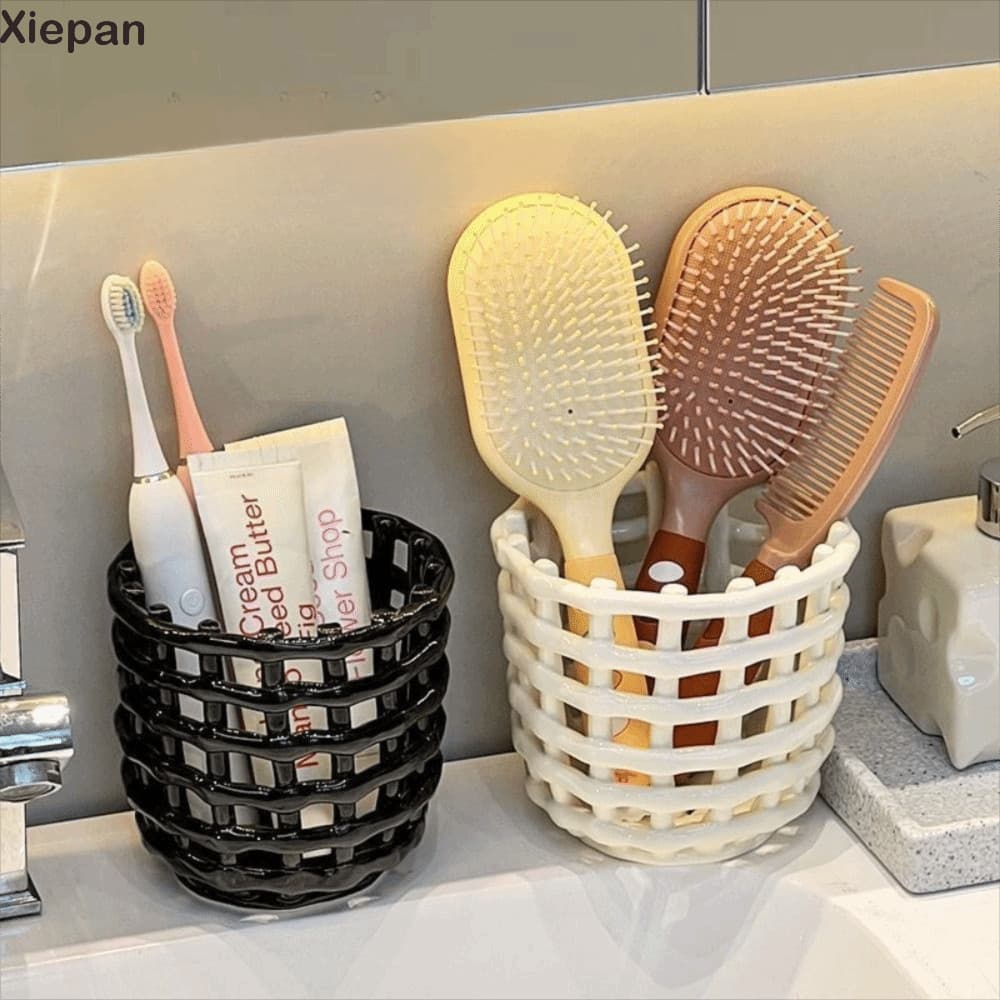 Suporte Para Caneta E Pincel XIEPANGO , Com Furos De Drenagem Escova De Dentes Dobrável , Caixa De Armazenamento De Desi