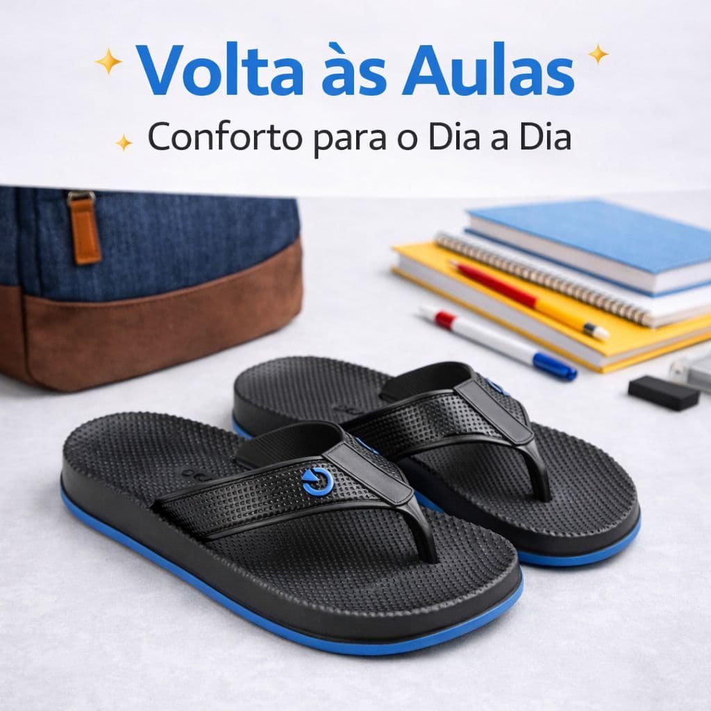 Chinelo Cartago Infantil Juvenil Menino Masculino Escola - Leve e Confortável