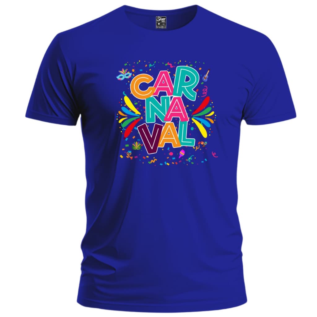 Camiseta De Carnaval Colorida 100% Algodão Premium Blusa Unissex De Varias Cores