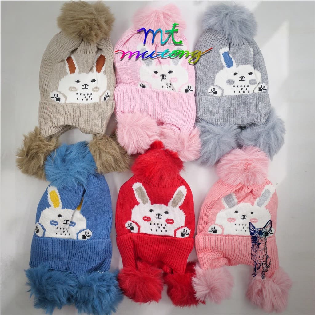 Touca Infantil Gorro Juvenil Com Pompom Toca de Criança Forrada de Pelinho de Lã menina  menino/3132