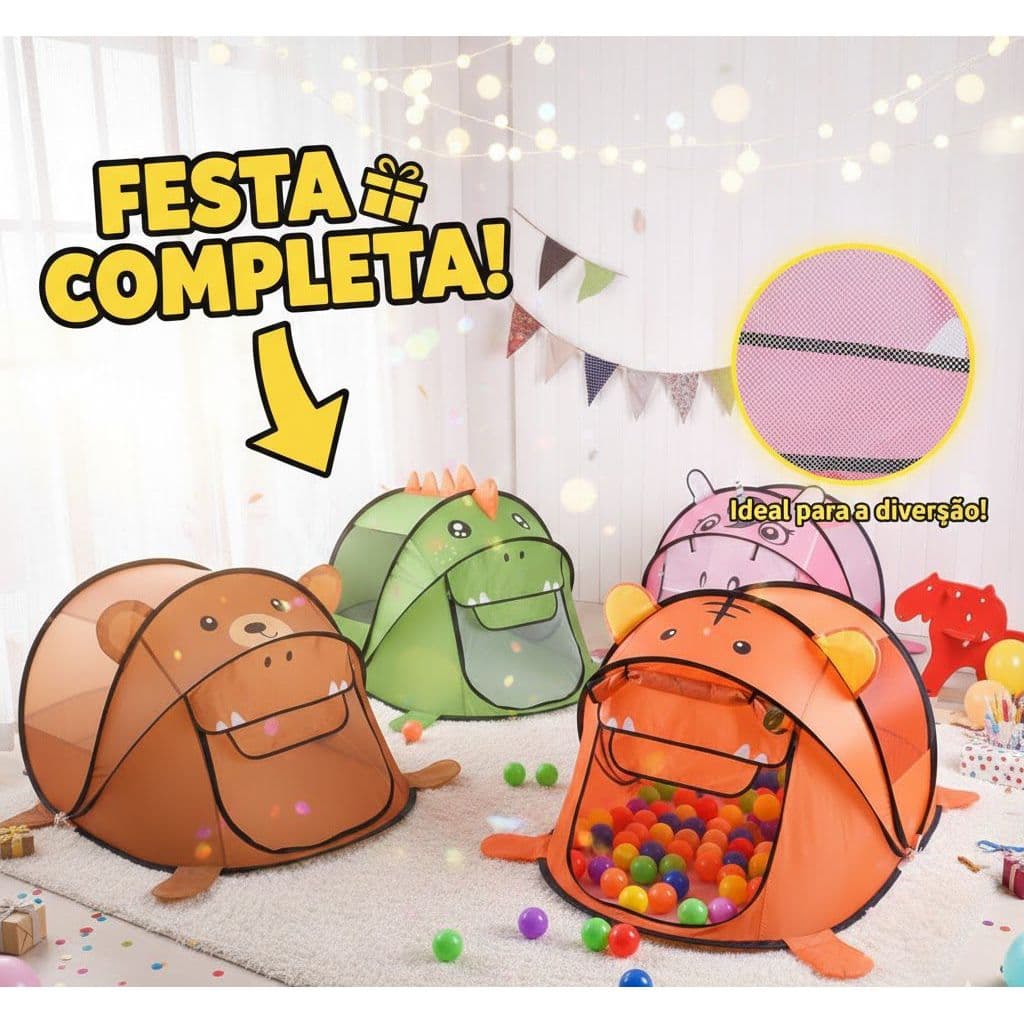 Barraca Infantil em Formato Animais – para Menino e Menina com Piscina para COLOCAR Bolinhas 180x100x85cm - ZP-1723
