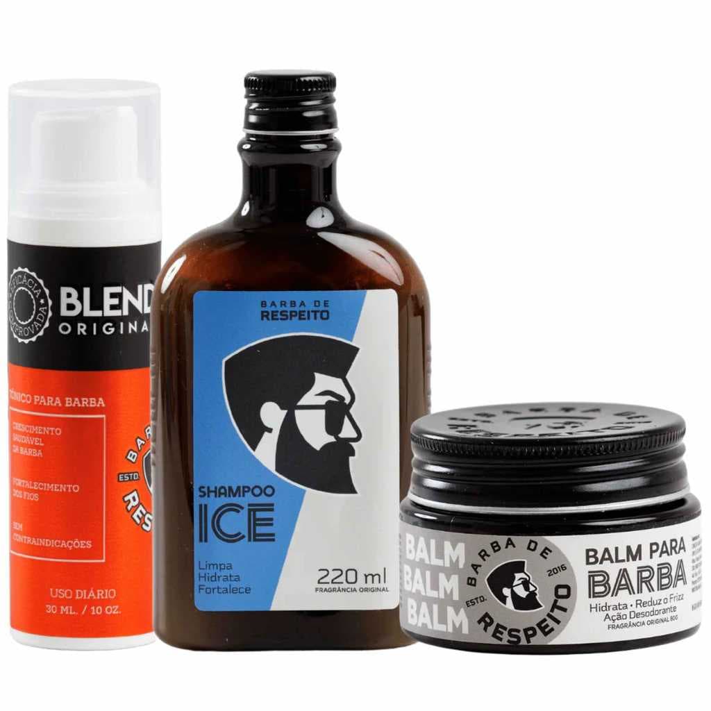 Kit Barba de Respeito Limpeza Hidratação e Crescimento da Barba Original