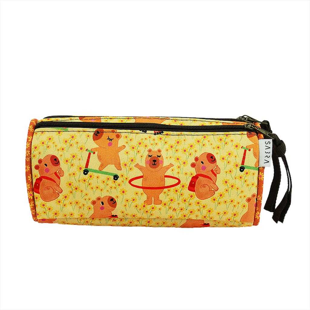 Estojo Organizador Escolar Sabra Capivara Grande 3 Divisorias Porta Canetas Lapis Unisex