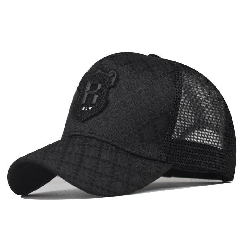 Bonés de Beisebol Bordados R, Bonés Estilo Hip Hop, Bonés Masculinos com Viseira de Malha Respirável, Bonés Femininos Es