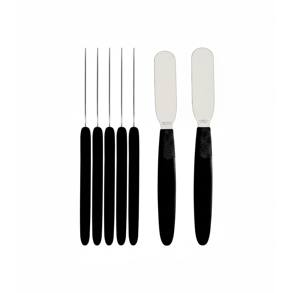 Conjunto de Espátulas em Aço Inox para Alimentos – Kit com 6 Peças