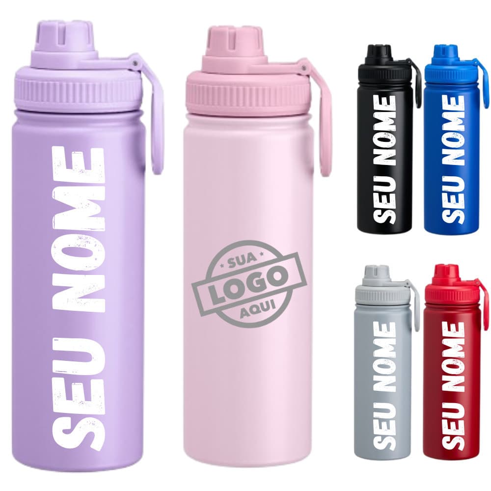 20 Garrafa Inox 750ml - Leve E Prática Personalizada - Logo
