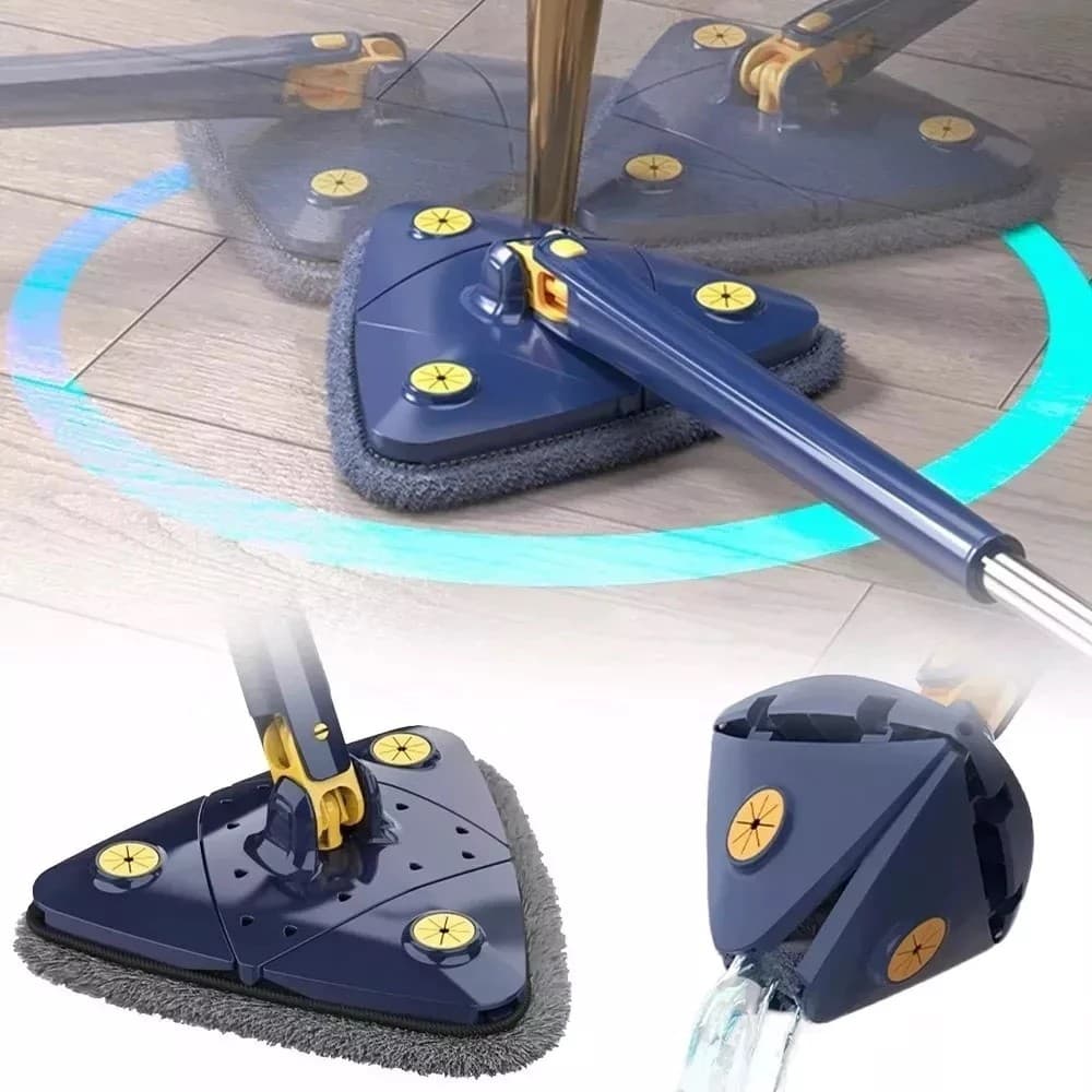 Mop Triangular Limpeza Vidro Janela Piso Refil Lavagem Esfregão Rodo Ajustável