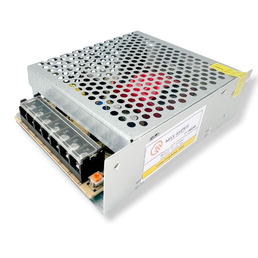 Fonte Chaveada 24v 5a 120w Bivolt Para Câmeras Cftv