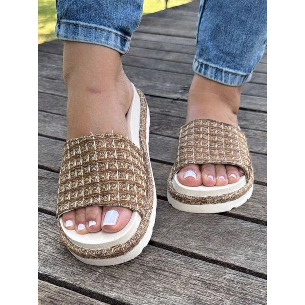 Sandalia Feminina Slide Confortavel Tendencia